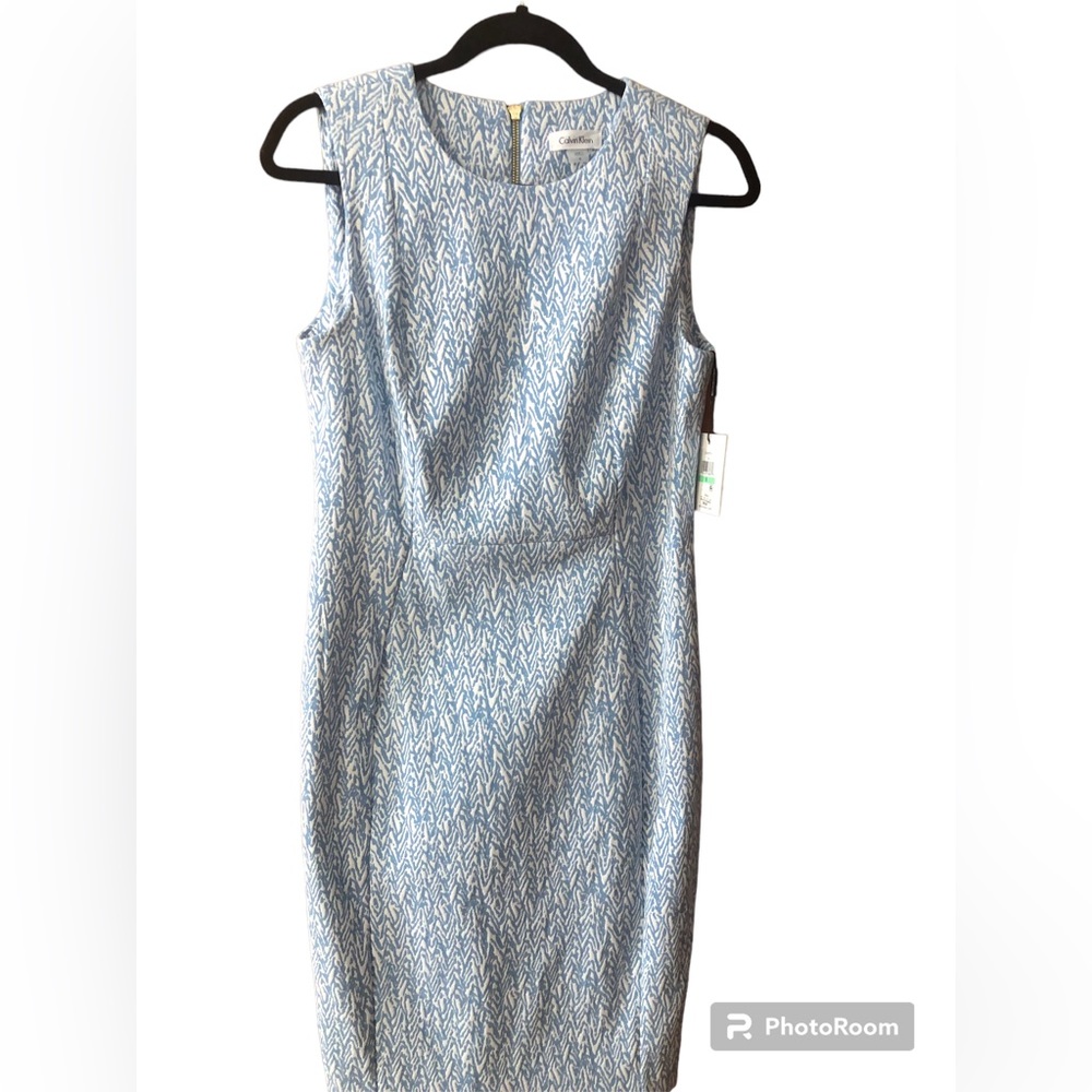17 NWT Calvin Klein Blue White dress Size 8